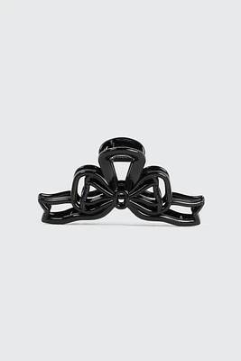 Ardene Bow Cutout Hair Claw in Black