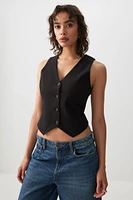 Ardene Tailored Vest in Black | Size | Polyester/Rayon/Spandex