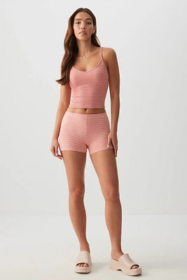 Ardene Basic Striped Cotton Biker Shorts in | Size | Cotton/Elastane | Eco-Conscious