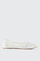 Ardene Embellished Floral Mesh Flats in | Size
