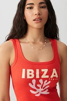 Ardene Summer Print Ultra Crop Tank in | Size | Cotton/Elastane