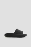 Ardene Kids Solid Slides in Black | Size