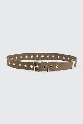 Ardene Canvas Eyelet Belt in | Size | Polyester