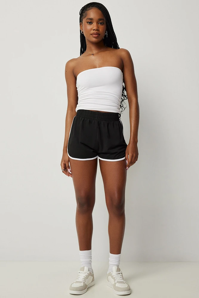 Ardene Dolphin Shorts with Contrast Piping in | Size | Polyester/Spandex