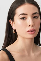 Ardene Stainless Steel Oval Hoop Earrings in Gold