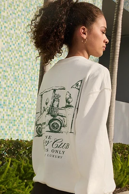 Ardene Graphic Crew Neck Sweatshirt in White | Size | Polyester/Cotton | Eco-Conscious