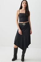 Ardene Contour Asymmetrical Midi Skirt in | Size | Elastane/Polyamide