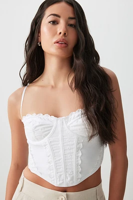 Ardene Eyelet Bustier in White | Size | Elastane/Viscose