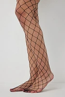 Ardene Large Hole Fishnet Tights in Black | Nylon/Spandex