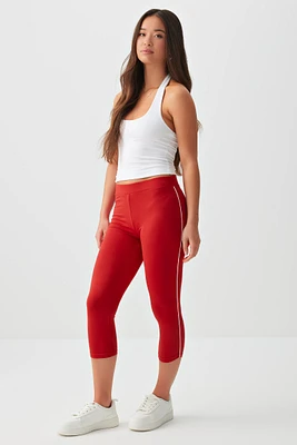 Ardene Contrast Stripe Capri Leggings in | Size | Polyester/Elastane | Eco-Conscious