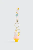 Ardene Kids Bunny Ice Cream Keychain in Light Pink