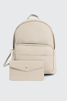 Ardene Faux Leather Backpack in Beige | 100% Recycled Polyester/Faux Leather | Eco-Conscious