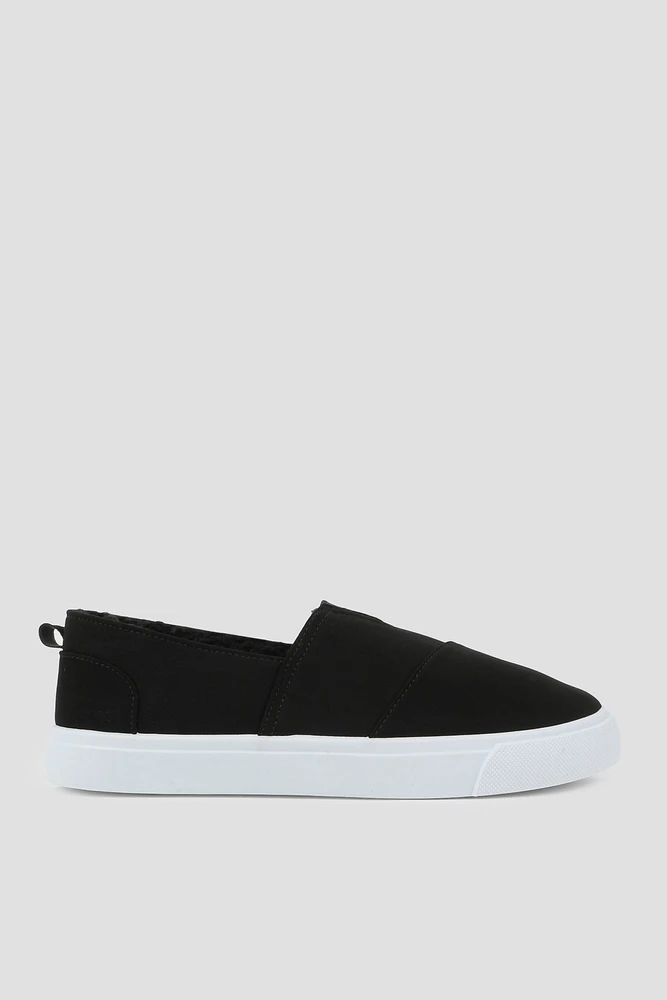 Ardene Sherpa Lined Slip On Sneakers in | Size | Faux Suede