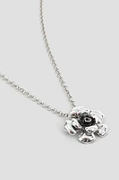 Ardene Rose Pendant Necklace in Silver