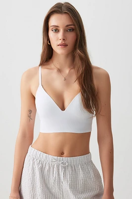 Ardene Invisible Push Up Bralette in White | Size | Elastane/Polyamide | Microfiber