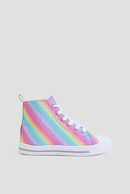 Ardene Printed High Top Sneakers in Pink | Size