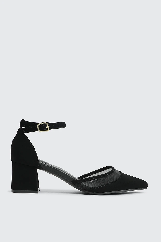 Ardene Block Heel Pumps in Black | Size | Faux Suede | Eco-Conscious