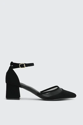 Ardene Block Heel Pumps in Black | Size | Faux Suede | Eco-Conscious