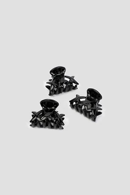 Ardene 3-Pack Small Woven Hair Claws in Black