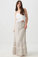 Ardene Maxi Tiered Skirt in Beige | Size | 100% Viscose
