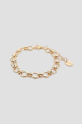 Ardene Round Link Chain Bracelet in Gold