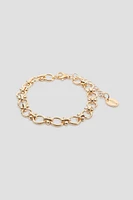 Ardene Round Link Chain Bracelet in Gold