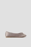 Ardene Kids Ballet Flats with Bow in Beige | Size