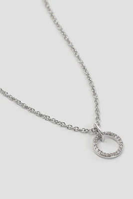Ardene Cubic Zirconia Cercle Necklace in Silver