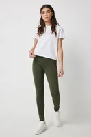 Ardene Super Soft Wide Waistband Leggings in Khaki | Size | Polyester/Spandex
