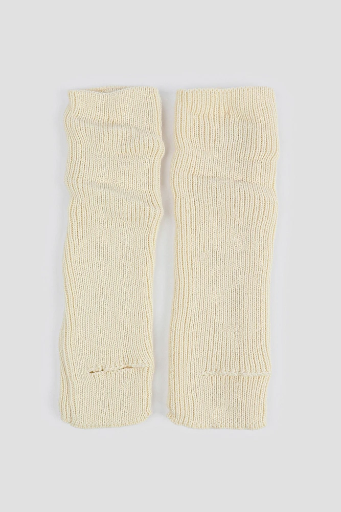 Ardene Stirrup Leg Warmers in Beige