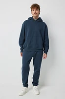 Ardene Man Solid Sweatpants For Men in Dark Blue | Size | Polyester/Cotton | Fleece-Lined