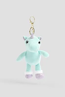 Ardene Kids Plush Unicorn Keychain in Light Blue