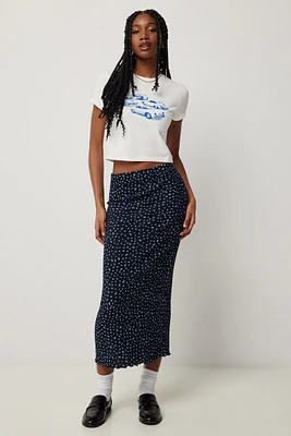 Ardene Textured Knit Maxi Skirt in Dark Blue | Size | Polyester/Spandex