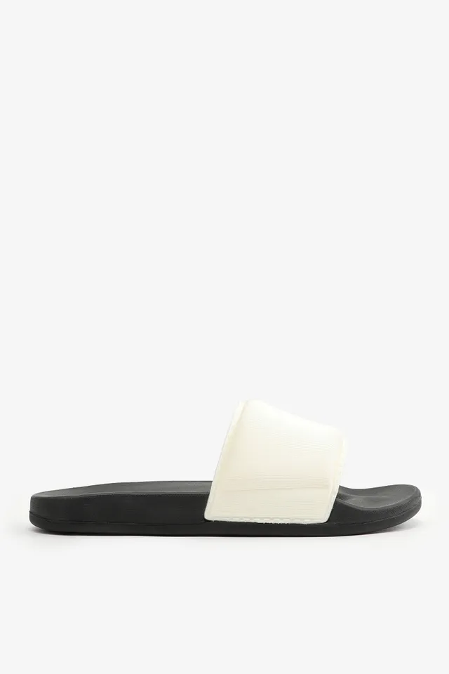 Ardene Comfort Foam Strap Slides in White, Size