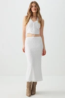 Ardene Lace Maxi Skirt in White | Size | Polyester/Elastane/Polyamide