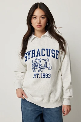 Ardene Graphic Sweatshirt in Light Grey | Size | Polyester/Cotton | Fleece-Lined