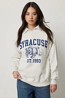 Ardene Graphic Sweatshirt in Light Grey | Size | Polyester/Cotton | Fleece-Lined