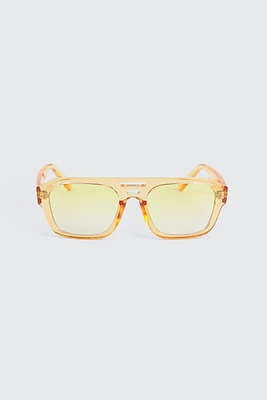 Ardene Flat Top Aviator Sunglasses in Yellow