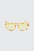 Ardene Flat Top Aviator Sunglasses in Yellow