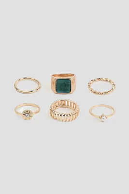 Ardene 6-Pack Assorted Gold Rings | Size