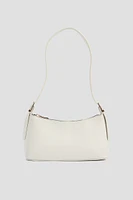 Ardene Faux Leather Baguette Bag in White | Faux Leather/Polyester