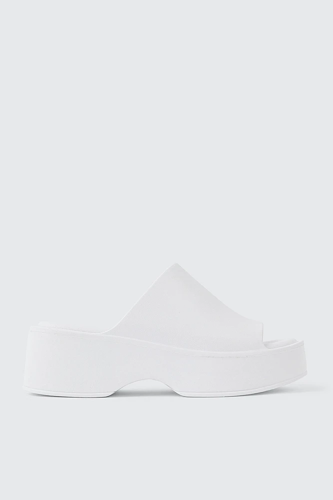 Ardene Square Toe Platform Slides in | Size | Eco-Conscious