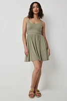 Ardene Super Soft Tank Mini Dress with Pockets in Khaki | Size | Polyester/Elastane | Eco-Conscious