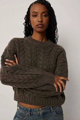 Ardene Short Cable Knit Sweater in | Size