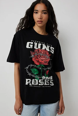 Ardene Guns N Roses T-Shirt in Black | Size