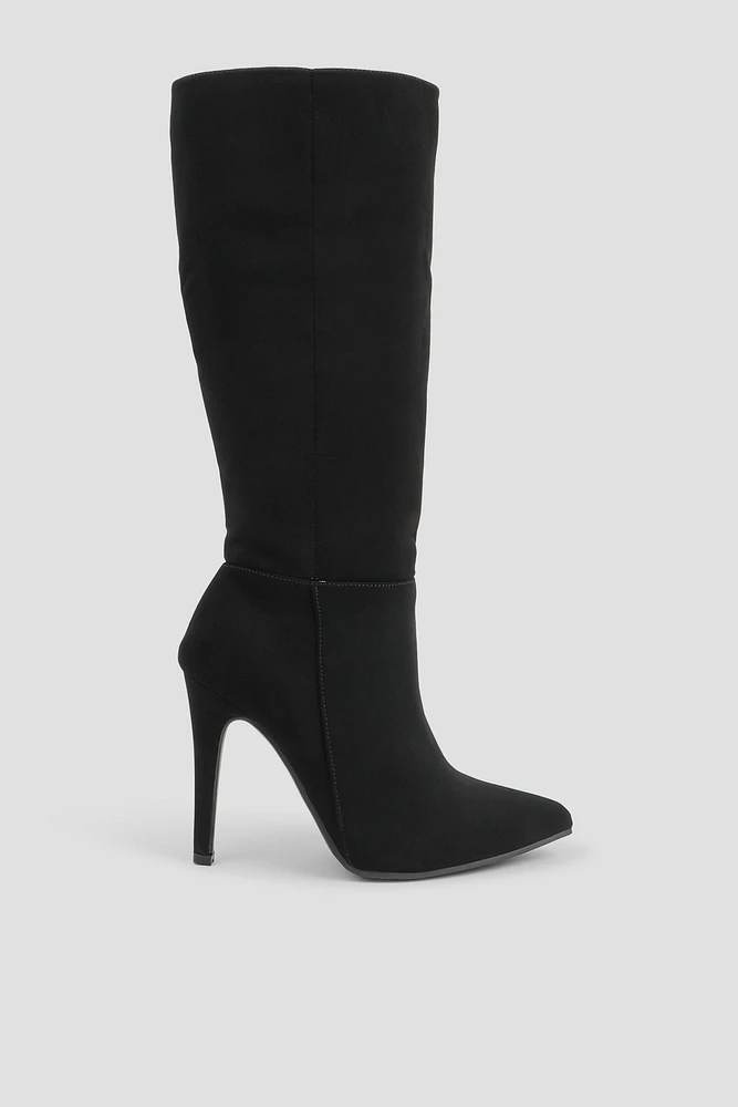 Ardene Tall Stilleto Boots in Black | Size | Faux Leather