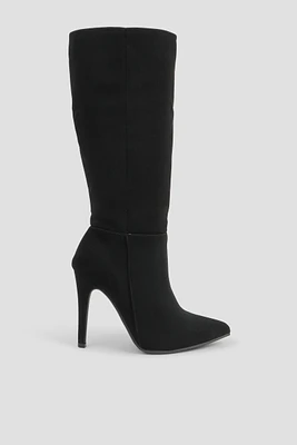 Ardene Tall Stilleto Boots in Black | Size | Faux Leather