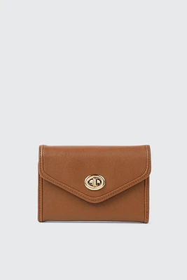 Ardene Envelope Wallet in Cognac | Faux Leather/Polyester