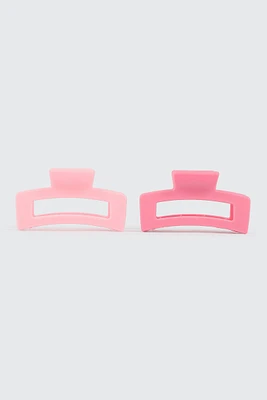 Ardene 2-Pack Cutout Hair Claws in Light Pink