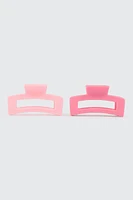 Ardene 2-Pack Cutout Hair Claws in Light Pink